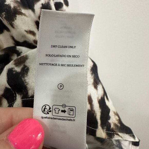 Rails Fable Blurred Cheetah Chiffon V-Neck Top Size XL Blouse Flowy Sleeves - Picture 9 of 12